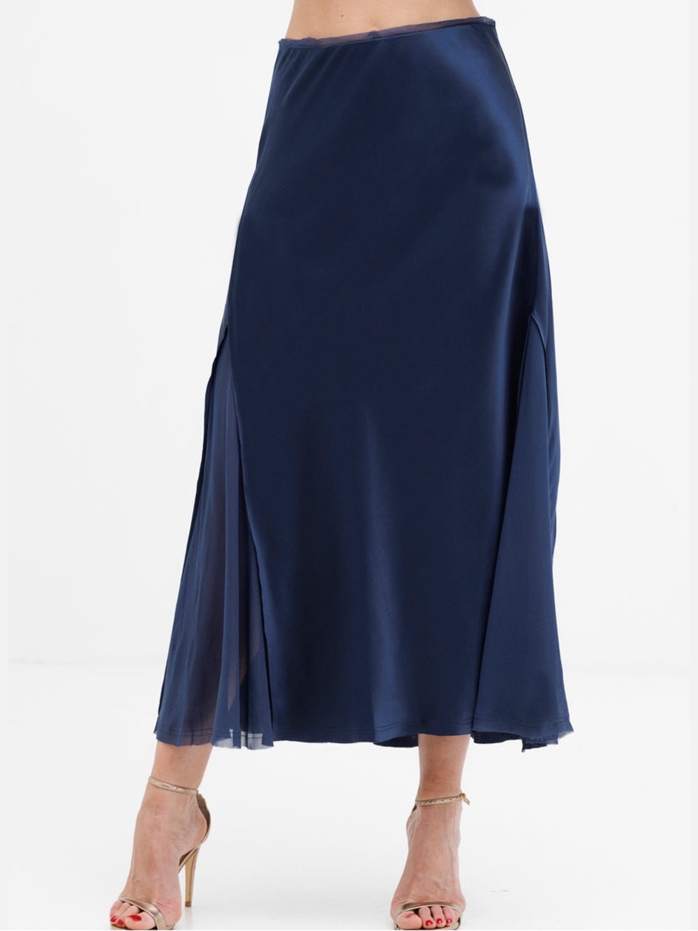 Go By Go Silk Sheer Joy Skirt Ink Blue